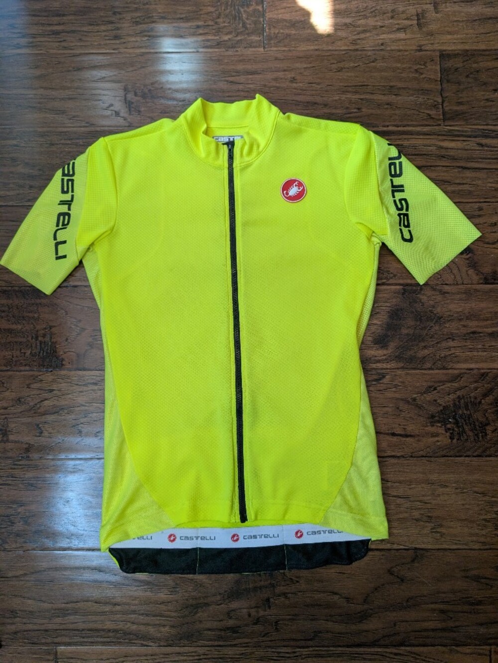 Castelli Entrata Full Zip Cycling Jersey High Visibility Size Large